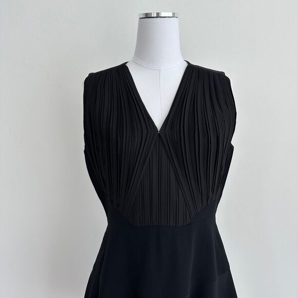 Victoria Beckham Dress 10 US Black Fit Flare Minimal Elegant Quiet Luxury Modest - Picture 3 of 14